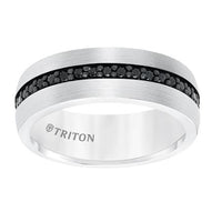 Tungsten with Black Sapphire Band