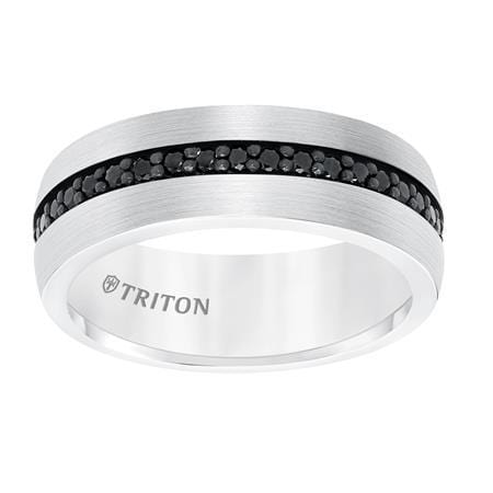Tungsten with Black Sapphire Band