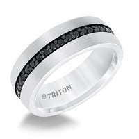Tungsten with Black Sapphire Band