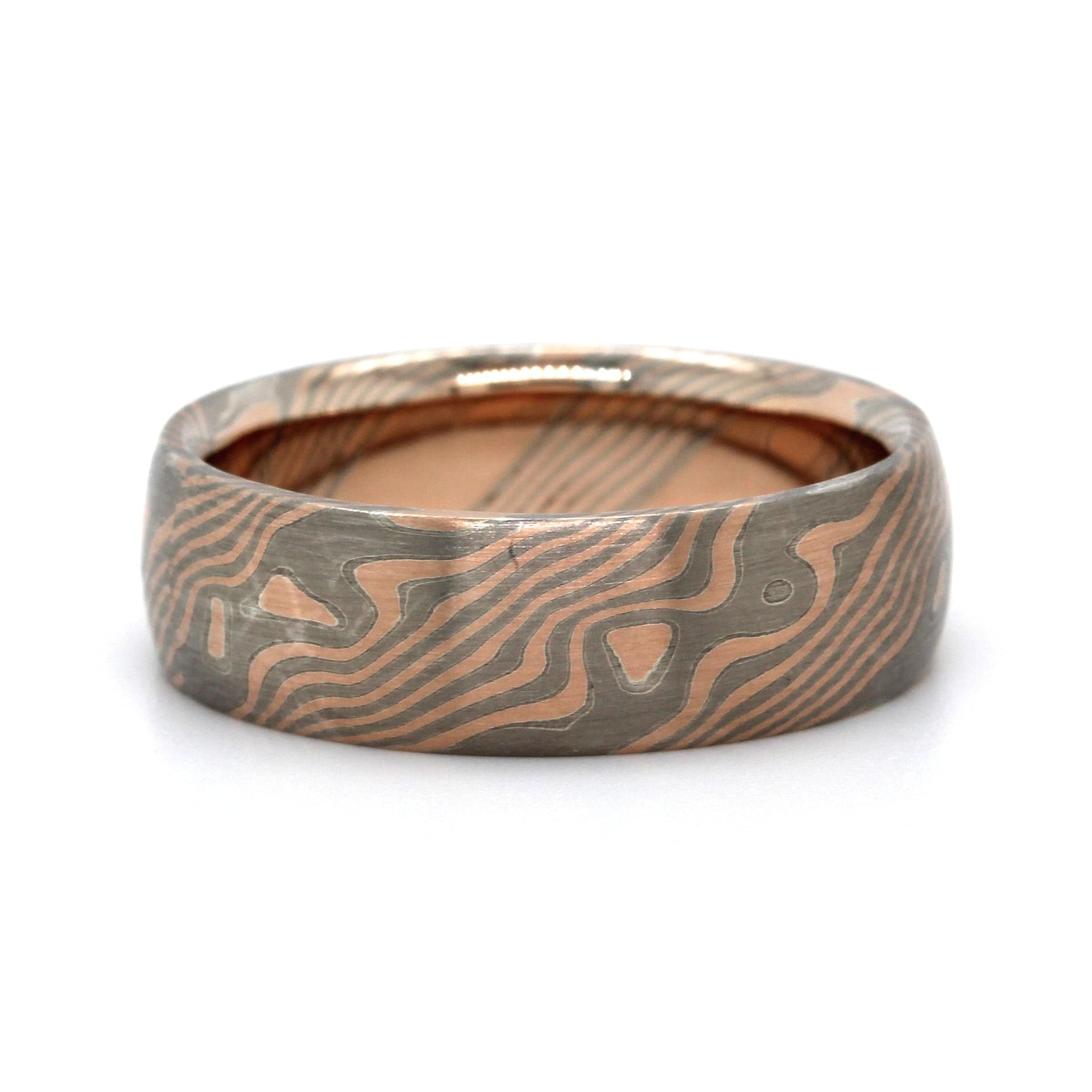 14K Rose and White Gold Palladium with Silver Band