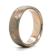 14K Rose and White Gold Palladium with Silver Band