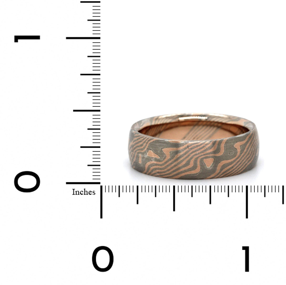 14K Rose and White Gold Palladium with Silver Band