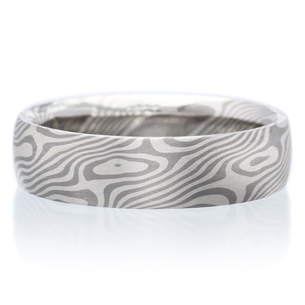 Palladium & Silver Layer 6mm Band with Slightly Rounded Profile