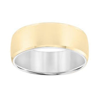 14K Yellow and White Gold Satin Finish Band