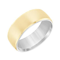 14K Yellow and White Gold Satin Finish Band