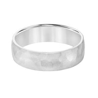14K White Gold Hammered Finish Band