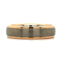 18K White and Rose Gold Satin Finish Band