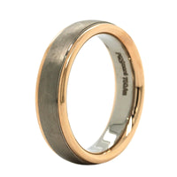 18K White and Rose Gold Satin Finish Band