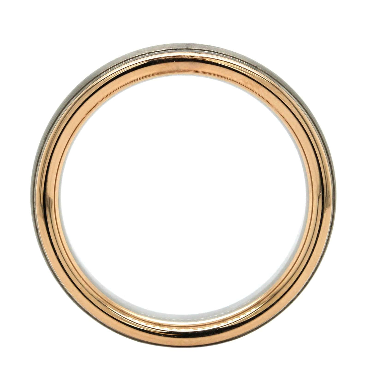 18K White and Rose Gold Satin Finish Band