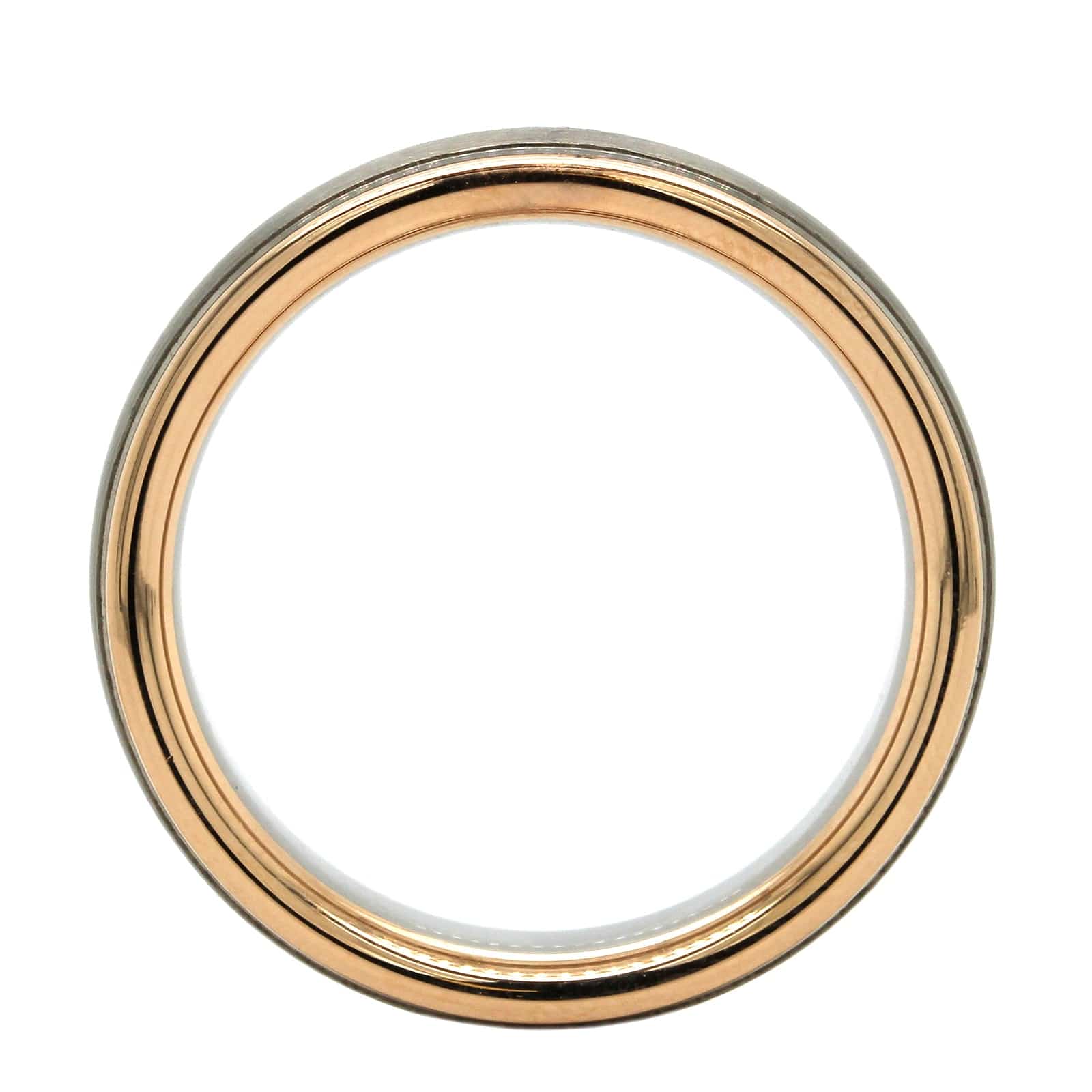 18K White and Rose Gold Satin Finish Band