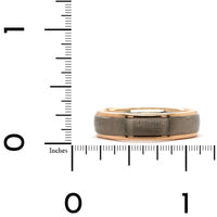 18K White and Rose Gold Satin Finish Band