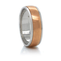 18K White and Rose Gold Band