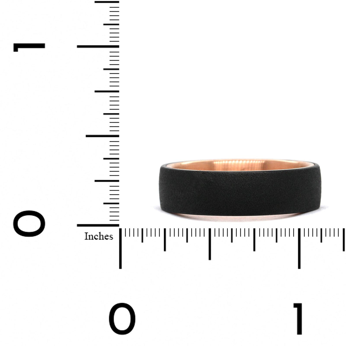 Tantalum and 14k Rose Gold Ring-In-Ring Style Band with A Wired Finish