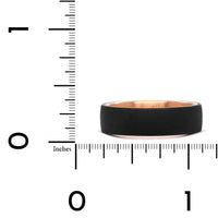 Tantalum and 14k Rose Gold Ring-In-Ring Style Band with A Wired Finish