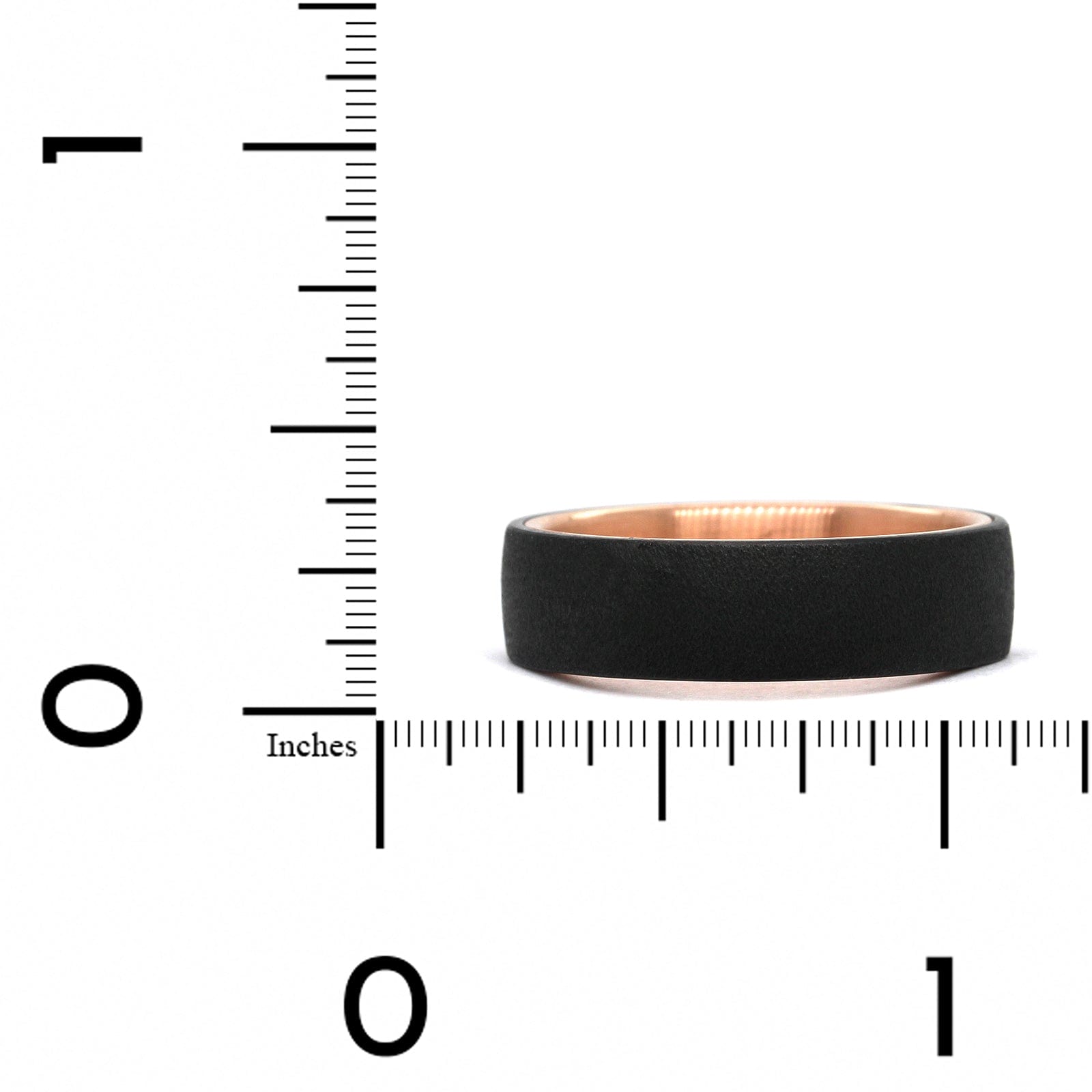 Tantalum and 14k Rose Gold Ring-In-Ring Style Band with A Wired Finish