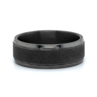 Grey Tantalum Band with A Swirl Finish and High Polished Edges