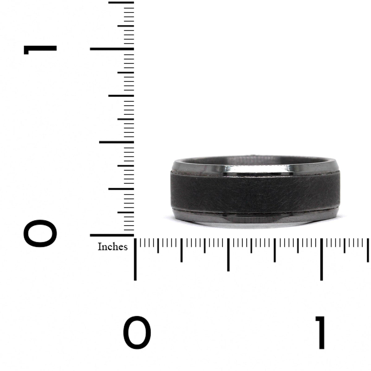 Grey Tantalum Band with A Swirl Finish and High Polished Edges