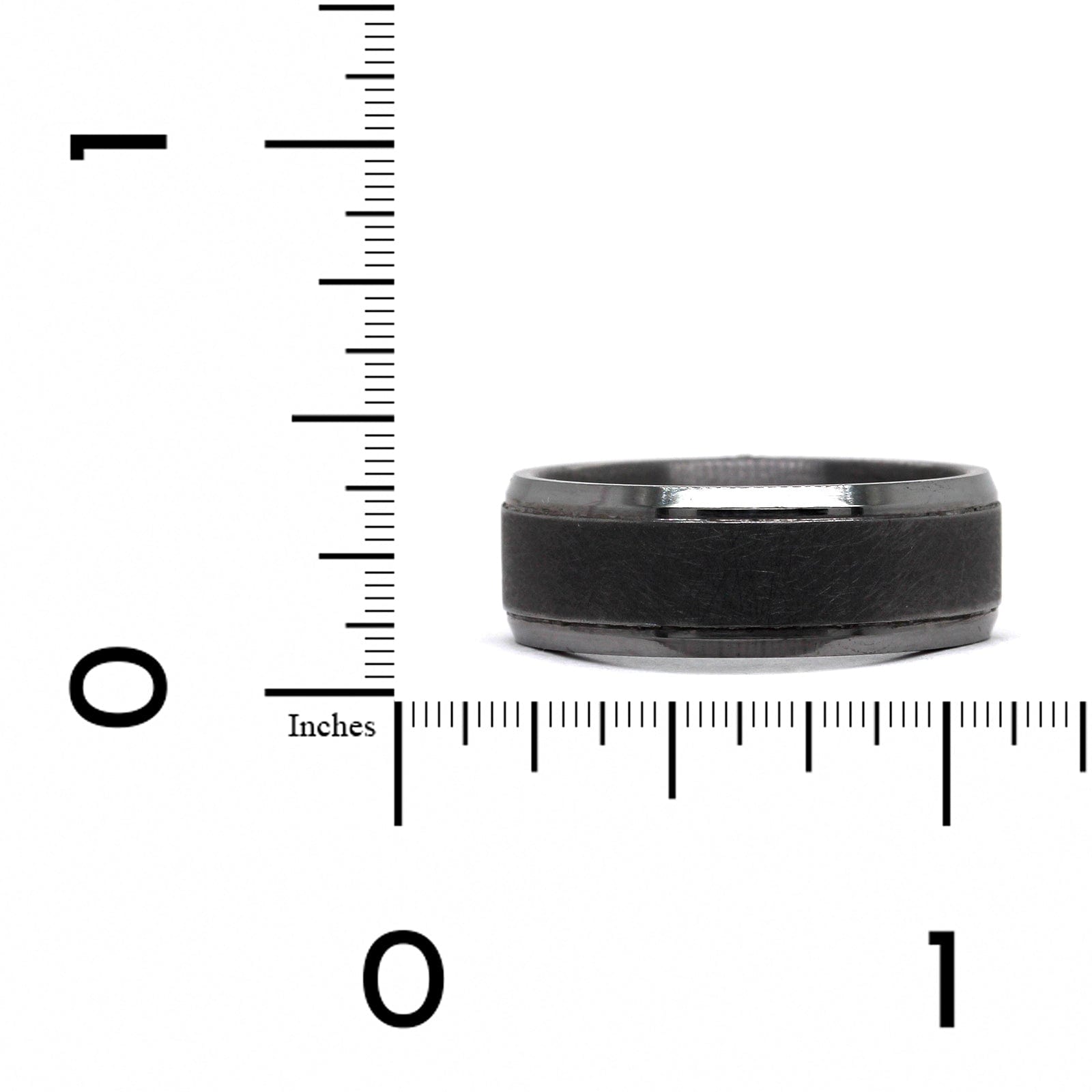 Grey Tantalum Band with A Swirl Finish and High Polished Edges