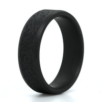 Tantalum Band with Mokume Pattern Center and High Polish Bevel Edges