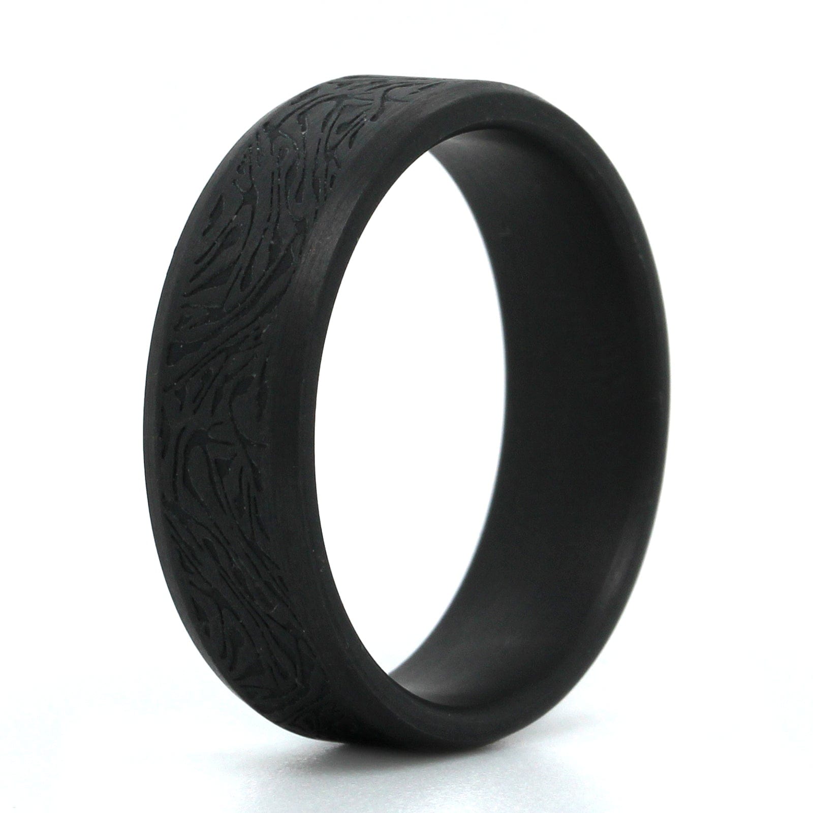 Tantalum Band with Mokume Pattern Center and High Polish Bevel Edges