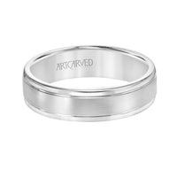 14K White Gold Satin Center Band