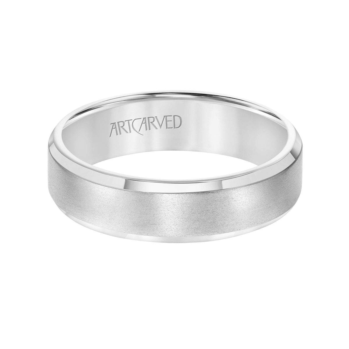 14K White Gold Satin Center Band