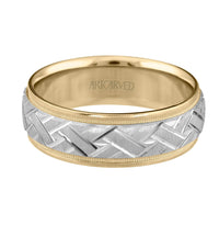 14K Two-tone Engraved Band