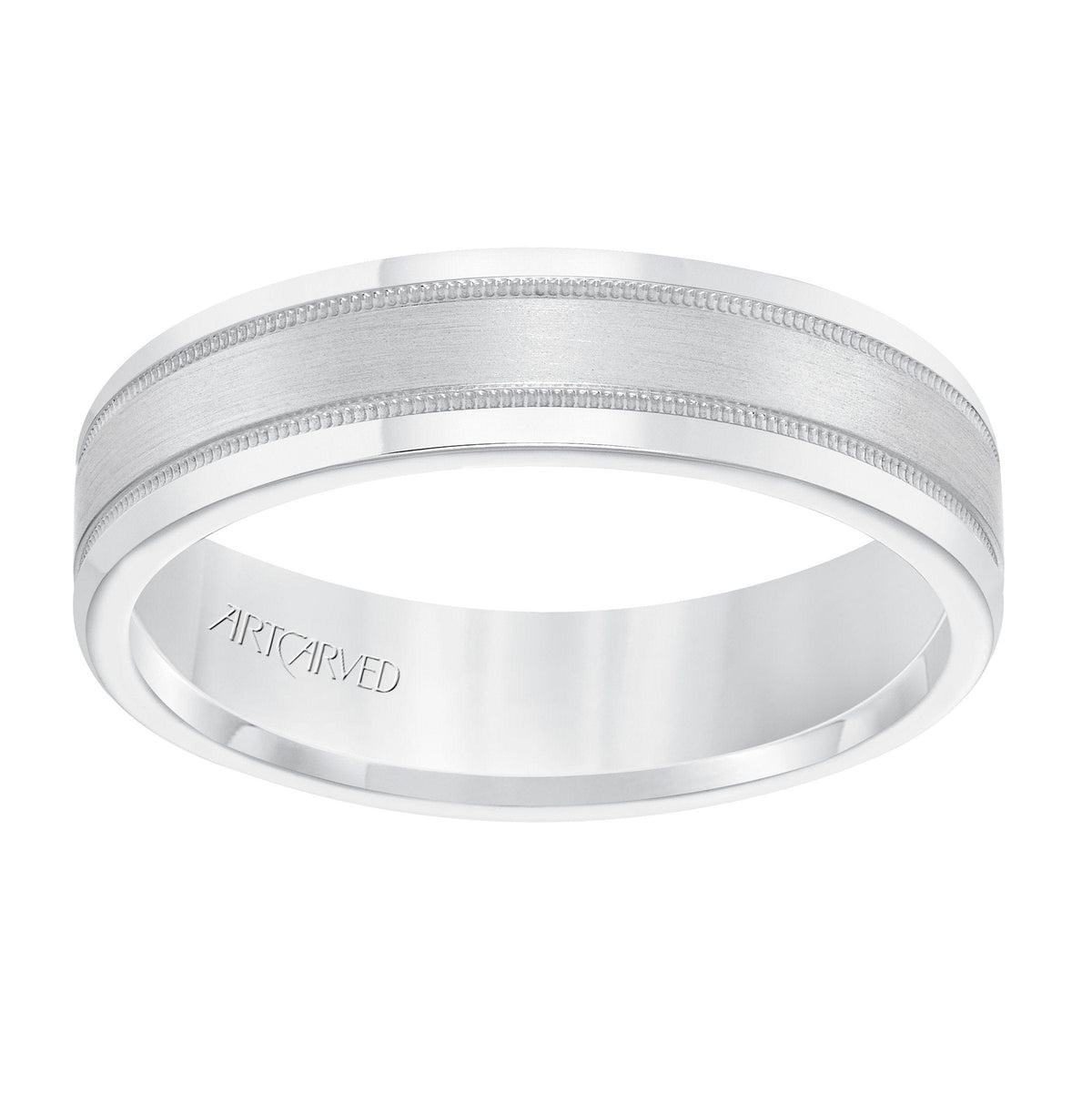 14K White Gold Satin Band