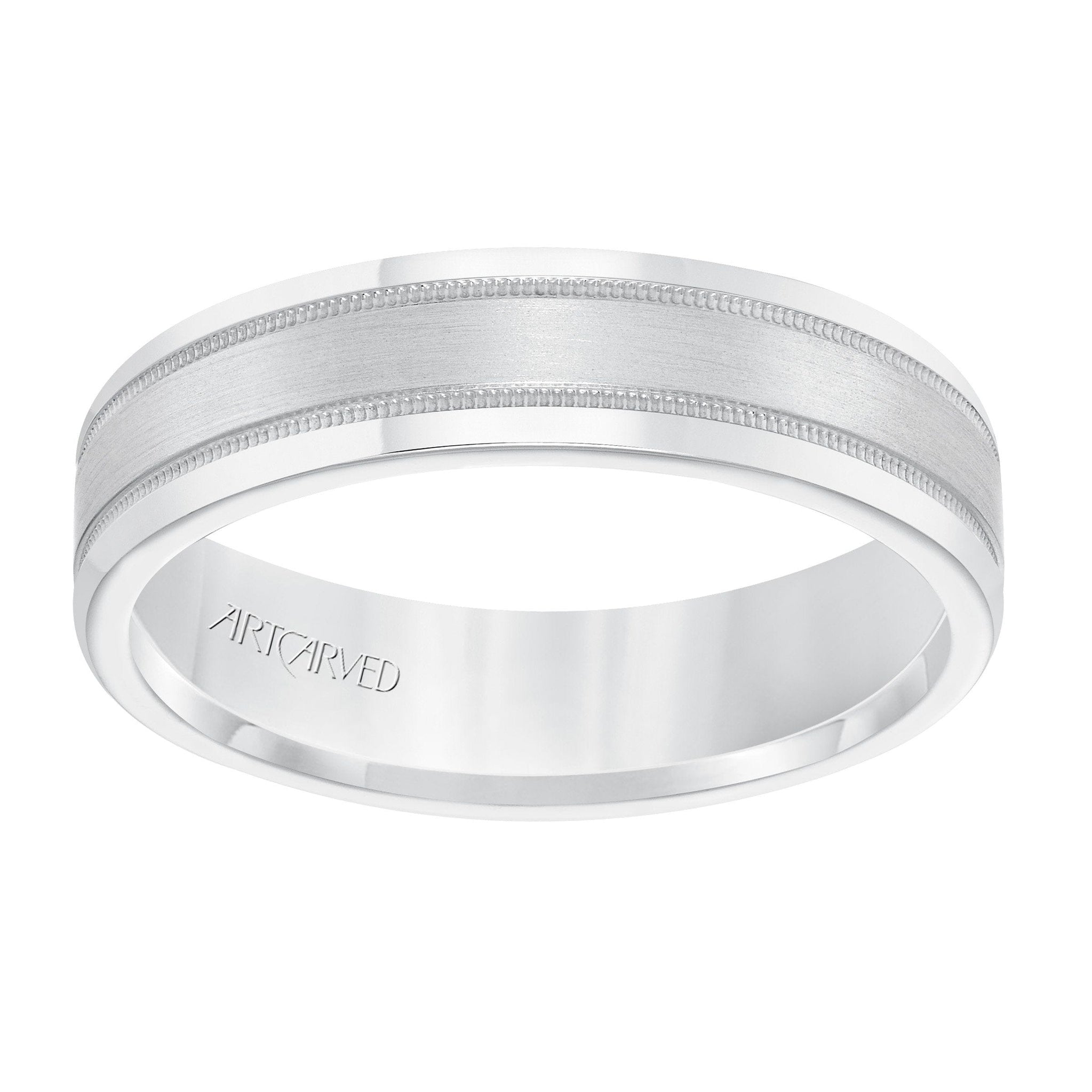14K White Gold Satin Band