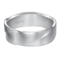 14K White Gold Crossed Satin Band