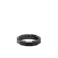 Faceted Band Ring in Black Titanium