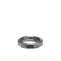 Faceted Band Ring in Grey Titanium