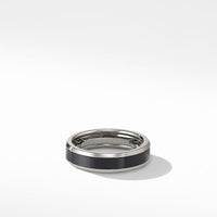 Beveled Band Ring in Grey Titanium with Black Titanium