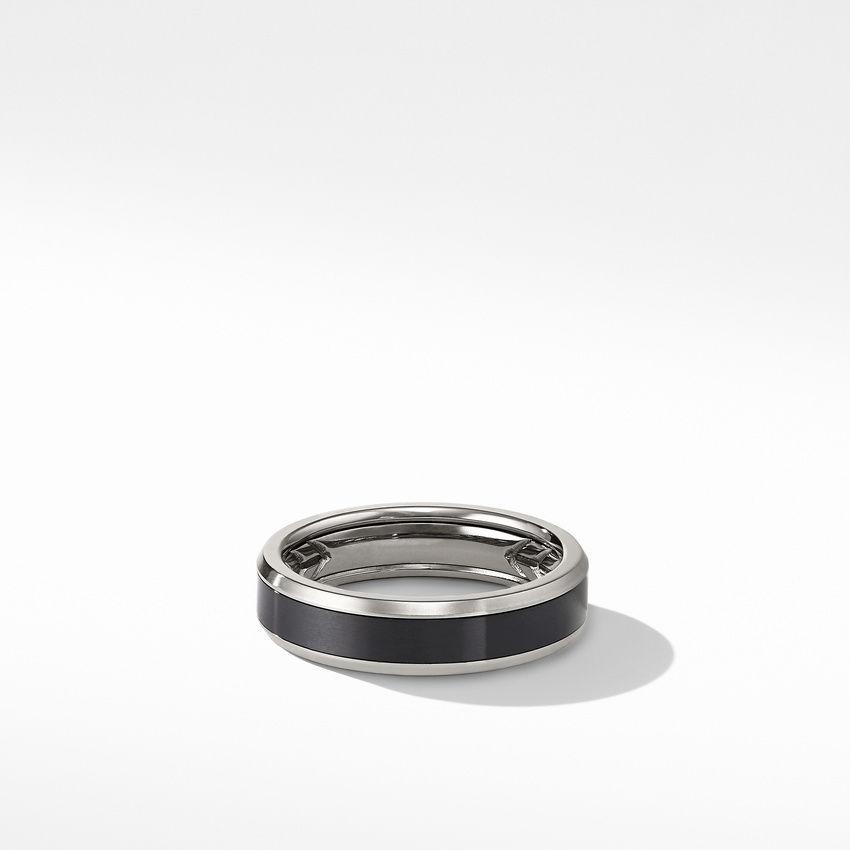 Beveled Band Ring in Grey Titanium with Black Titanium