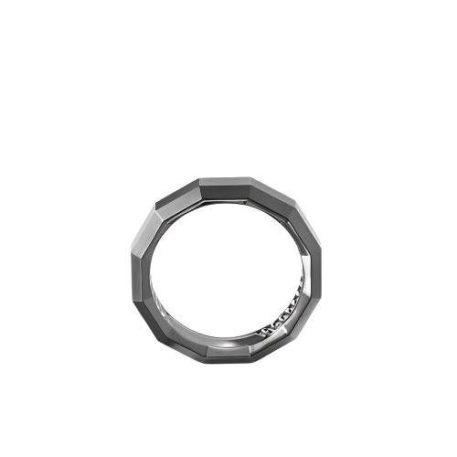 Faceted Band Ring in Grey Titanium