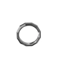 Faceted Band Ring in Grey Titanium