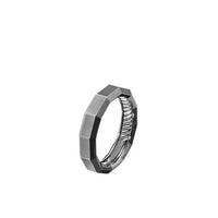 Faceted Band Ring in Grey Titanium