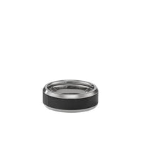 Beveled Band Ring in Grey Titanium with Black Titanium