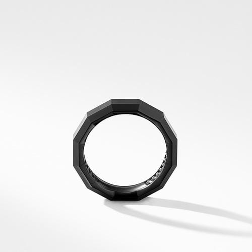 Faceted Band Ring in Black Titanium