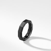Faceted Band Ring in Black Titanium