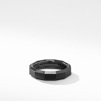 Faceted Band Ring in Black Titanium