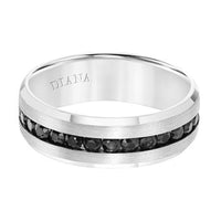 14K White Gold Black Sapphire Band