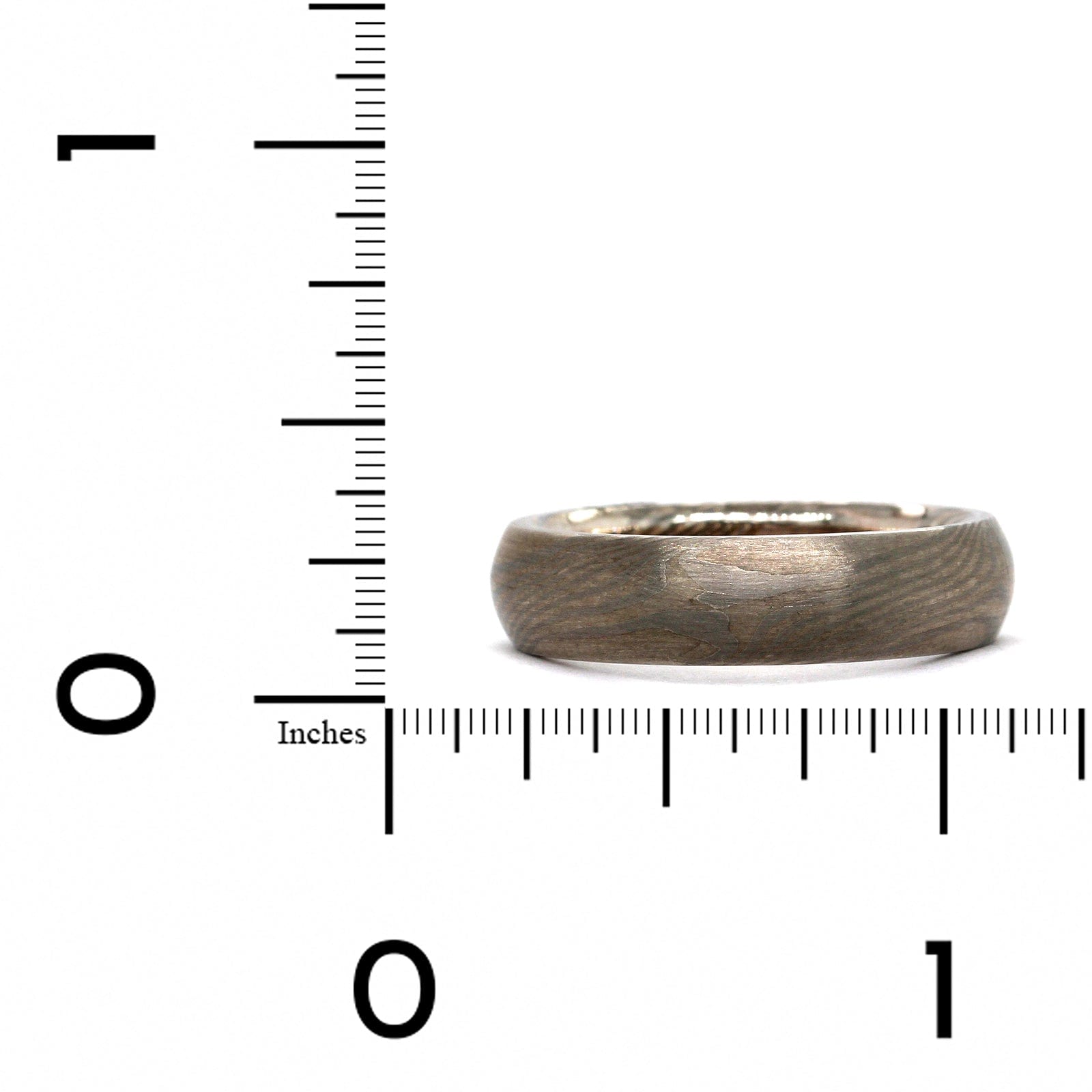 Palladium Sterling Silver Ash Pattern Wedding Band