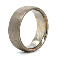 Palladium and Sterling Silver Mokume Chestnut Wedding Band