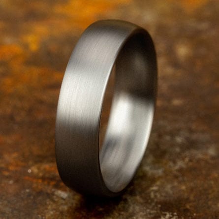 Grey Tantalum Satin Dome Band, Tantalum, Long's Jewelers