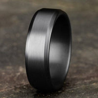 Tantalum Satin Finish Beveled Edge Wedding Ring