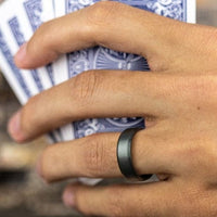 Tantalum Satin Finish Beveled Edge Wedding Ring