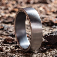 14K White Gold and Tantalum Satin Finish Band
