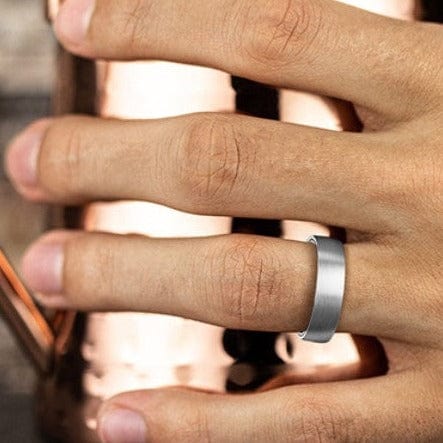 14K White Gold and Tantalum Satin Finish Band