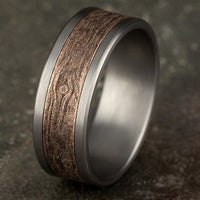 14K Rose Gold and Tantalum Log Knot Band